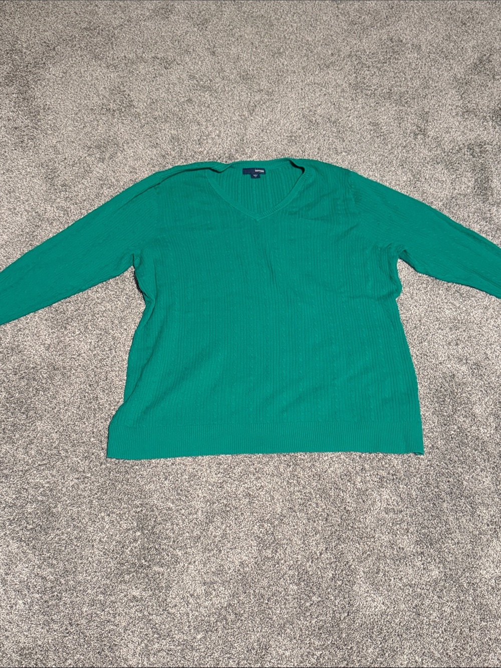 Basic Editions Emerald Green V-Neck Sweater